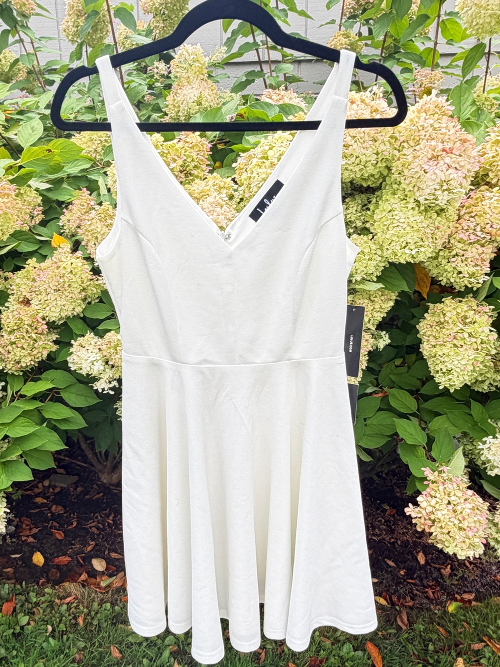 Lulu's White V-Neck Mini Dress